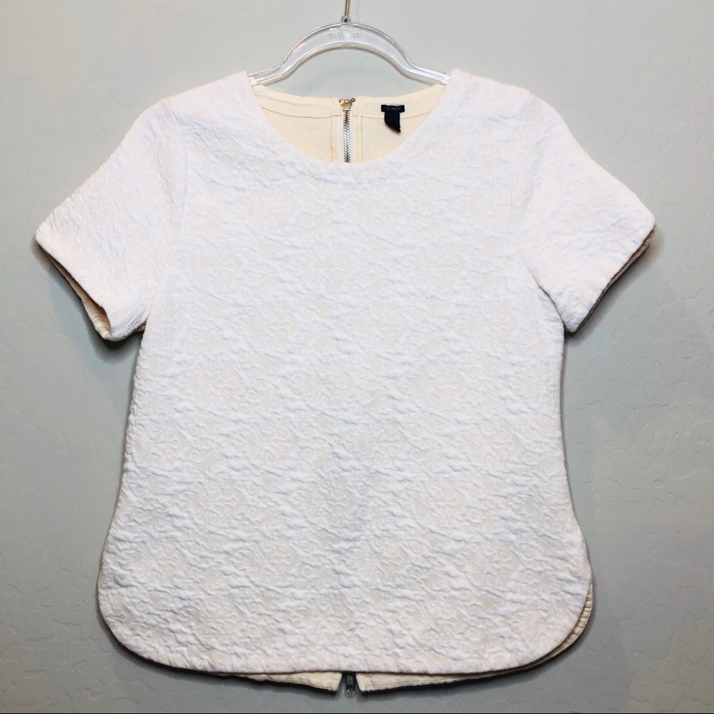 J. Crew Jacquard Back Zipper Top B1